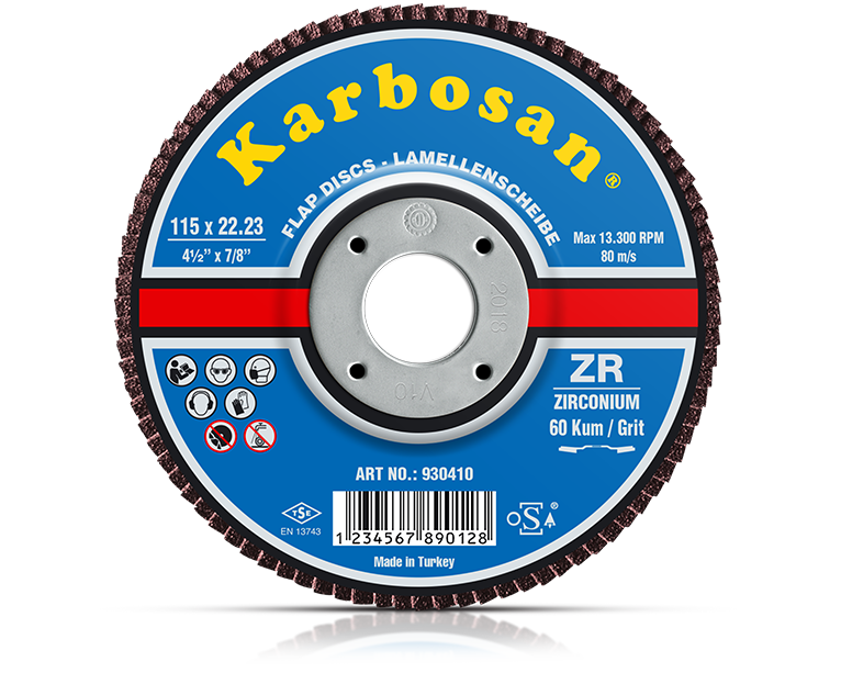 Karbosan ZR Flap Disk 180x22 80 Kum