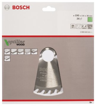 Bosch Optiline Wood 190*30 mm 36 Diş
