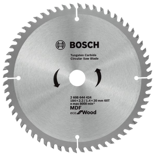 Bosch Aksesuarlar Bosch - Eco for Wood Daire Testere Bıçağı 184*20 mm 60 Diş