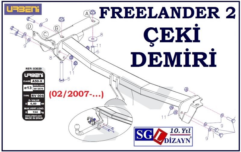 SGL-24307 FREELANDER 2 ÇEKİ DEMİRİ 2007-.. FREELANDER 2 AKSESUARLARI