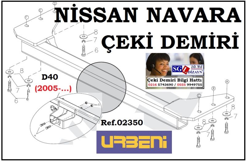 SGL-30302A NİSSAN NAVARA ÇEKİ DEMİRİ D40 2005-.. NİSSAN NAVARA AKSESUARLARI