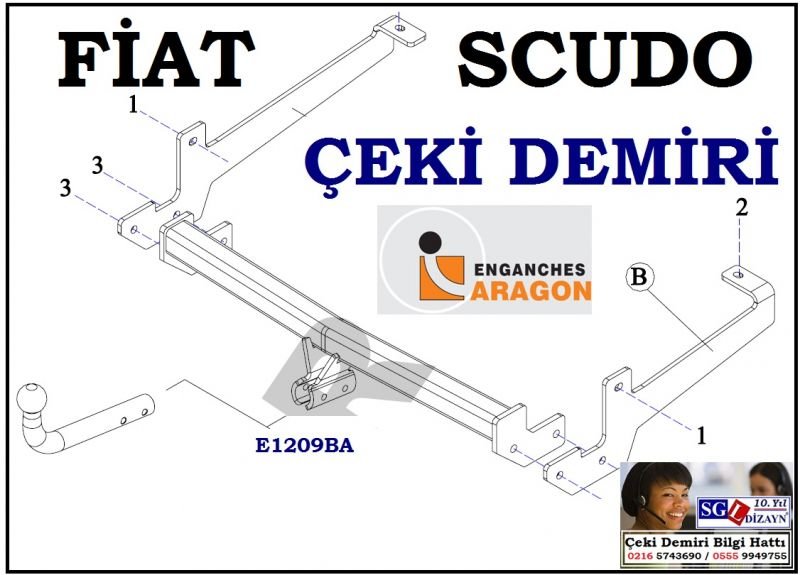 SGL-12305A FİAT SCUDO ÇEKİ DEMİRİ 10/2006-.. FİAT SCUDO AKSESUARLARI