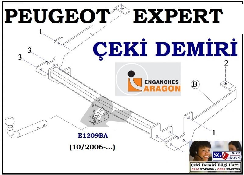 SGL-33303A PEUGEOT EXPERT ÇEKİ DEMİRİ 10/2006-.. PEUGEOT EXPERT AKSESUARLARI