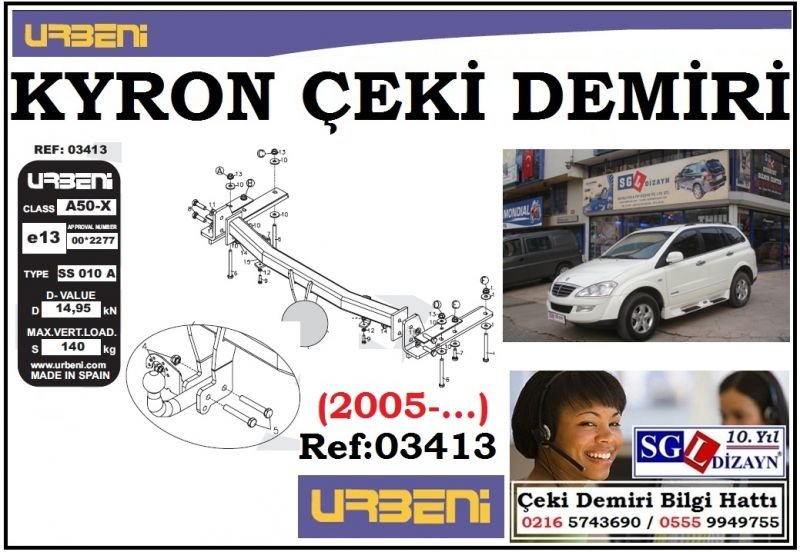 SGL-40305A SSANGYONG KYRON ÇEKİ DEMİRİ 2005-.. SSANGYONG KYRON AKSESUARLARI