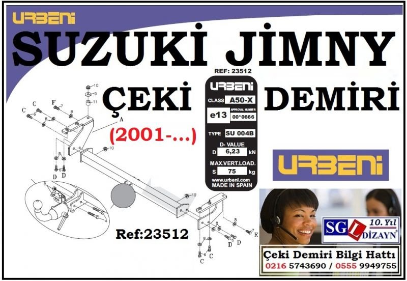 SGL-42302B SUZUKİ JİMNY ÇEKİ DEMİRİ 2001-.. SUZUKİ JİMNY AKSESUARLARI