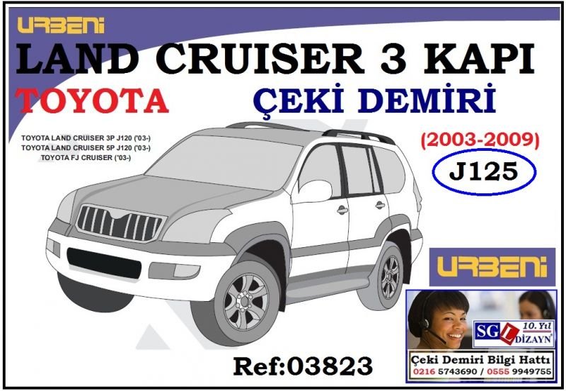 SGL-44305C TOYOTA LAND CRUİSER 3 KAPI J125 ÇEKİ DEMİRİ 2003-2009 TOYOTA LAND CRUİSER AKSESUARLARI