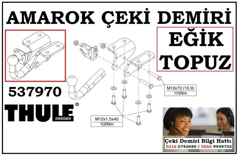 SGL-Ç-451-11A AMAROK ÇEKİ DEMİRİ (EĞİK TOPUZ SÖKÜLEBİLİR TİP) AMAROK AKSESUARLARI