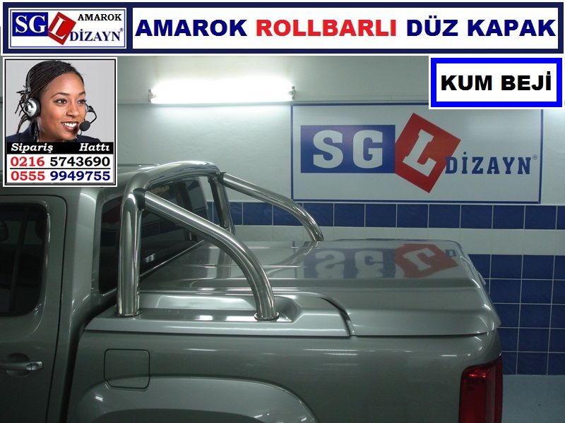 AMAROK ROLLBARLI  BEJ DÜZ KAPAK İTHAL