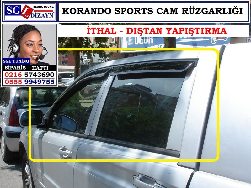SGL04 KORANDO SPORTS CAM RÜZGARLIĞI İTHAL YAPIŞTIRMA KORANDO SPORTS AKSESUARLARI