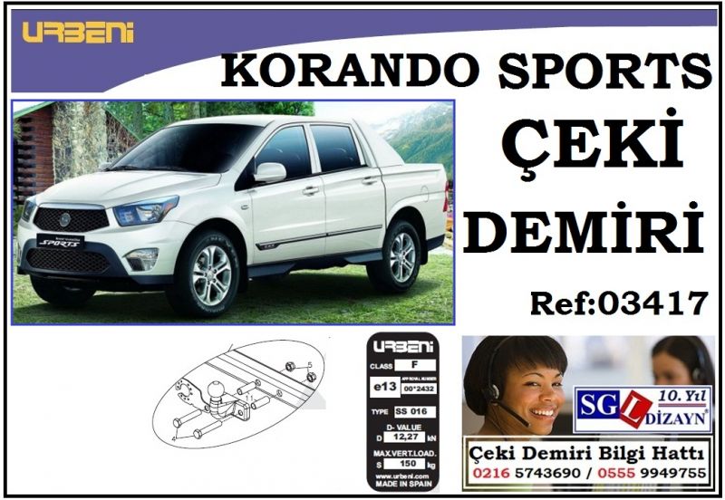 SGL-40304A SSANGYONG KORANDO SPORTS ÇEKİ DEMİRİ 2011-.. SSANGYONG KORANDO SPORTS AKSESUARLARI