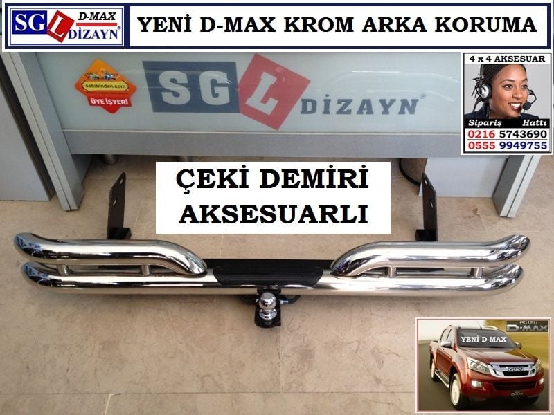 YENİ D-MAX ARKA KORUMA BARI İTHAL ÇEKİ DEMİRİ AKSESUARLI