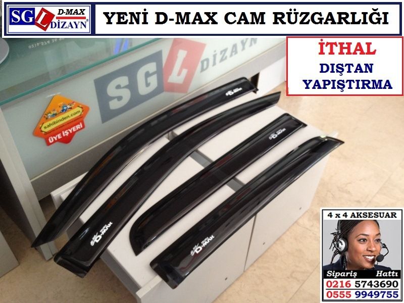 YENİ D-MAX CAM RÜZGARLIĞI İTHAL YAPIŞTIRMA YENİ D-MAX AKSESUARLARI