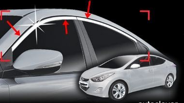 15112 HYUNDAİ YENİ ELANTRA KAPI CAM ÜSTÜ KROM TAKIMI HYUNDAİ YENİ ELANTRA AKSESUARLARI