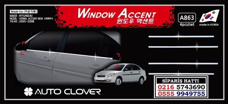 10604 ACCENT ERA KROM CAM ÇITASI HYUNDAİ ACCENT ERA AKSESUARLARI