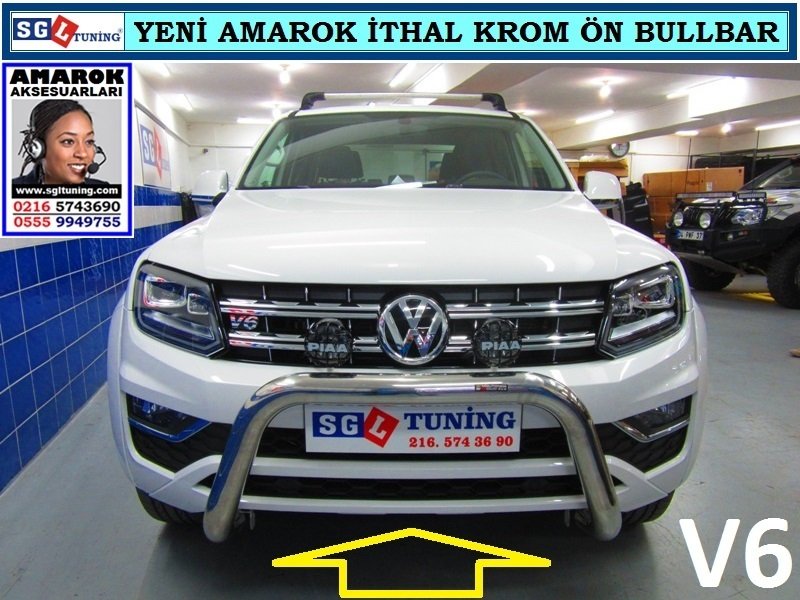 YENİ AMAROK V6 İTHAL ÖN KORUMA BARI KROM BULL BAR YENİ AMAROK V6 AKSESUARLARI