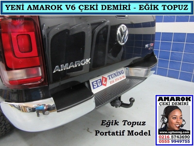 V6-S-1-3 YENİ AMAROK V6 AKSESUARLARI AMAROK V6 ÇEKİ DEMİRİ EĞİK TOPUZ SGL