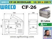 Karavan Buzdolabı CF-26 (12/24/220v) Waeco CoolFreeze Soğutucu - Derin Dondurucu CF-26 (Kompresörlü)