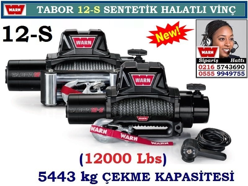TABOR 12-S VİNÇ SENTETİK HALATLI 12000 lbs 5443 kg ÇEKME KAPASİTESİ