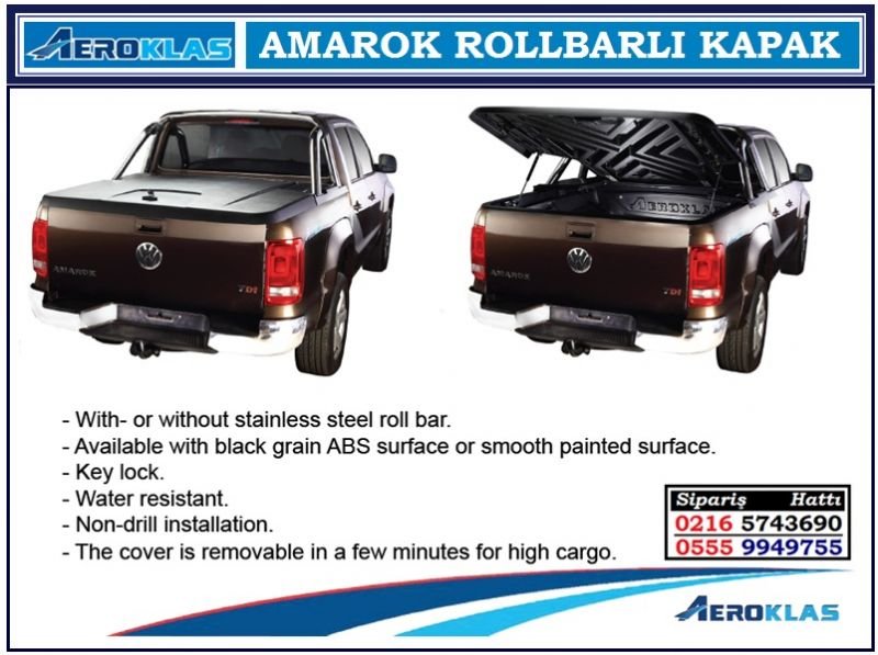 AMAROK ROLLBARLI DÜZ KAPAK AEROKLAS