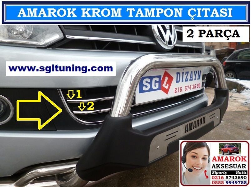 AMAROK KROM ÖN TAMPON ÇITASI 2 Lİ AMAROK AKSESUARLARI