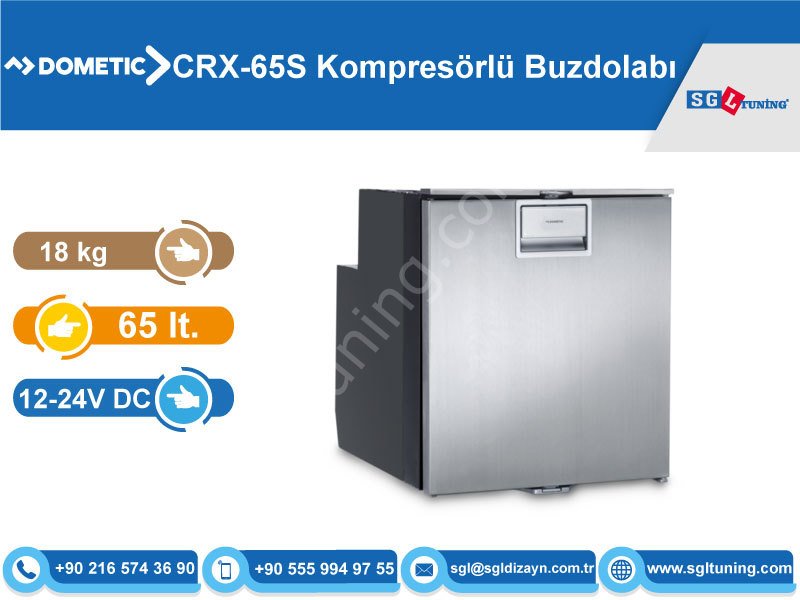 Dometic & Waeco CRX-65S Kompresörlü Paslanmaz Buzdolabı