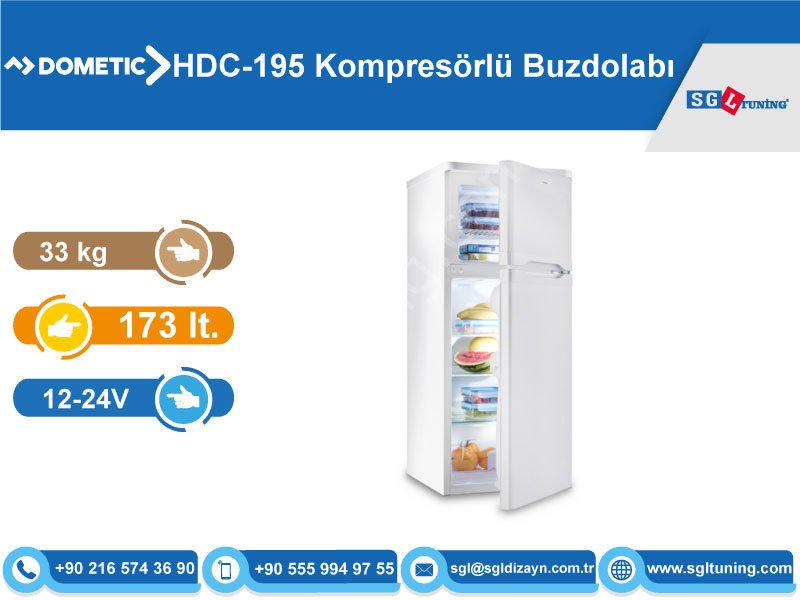 Dometic & Waeco HDC-195 Kompresörlü Buzdolabı