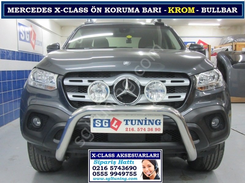 X-CLASS ÖN KORUMA BARI KROM BULL BAR MERCEDES X-CLASS AKSESUARLARI