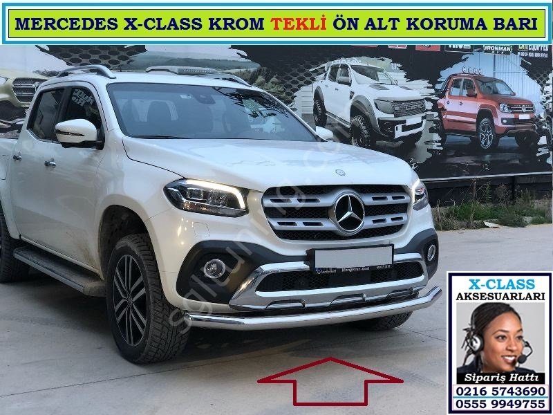 X-CLASS KROM TEKLİ ÖN ALT KORUMA BARI MERCEDES X-CLASS AKSESUARLARI