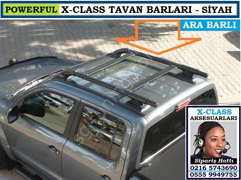 X-CLASS TAVAN BARLARI SİYAH ARA BARLI POWERFUL X-CLASS AKSESUARLARI