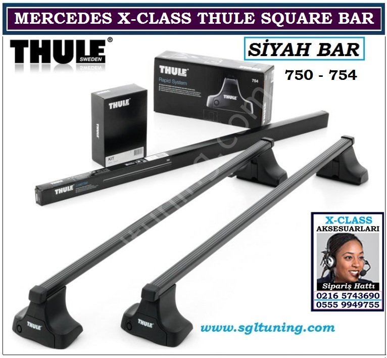 X-CLASS THULE SİYAH KARE ÇELİK BARLI TAŞIYICI SİSTEM 754-763-1781