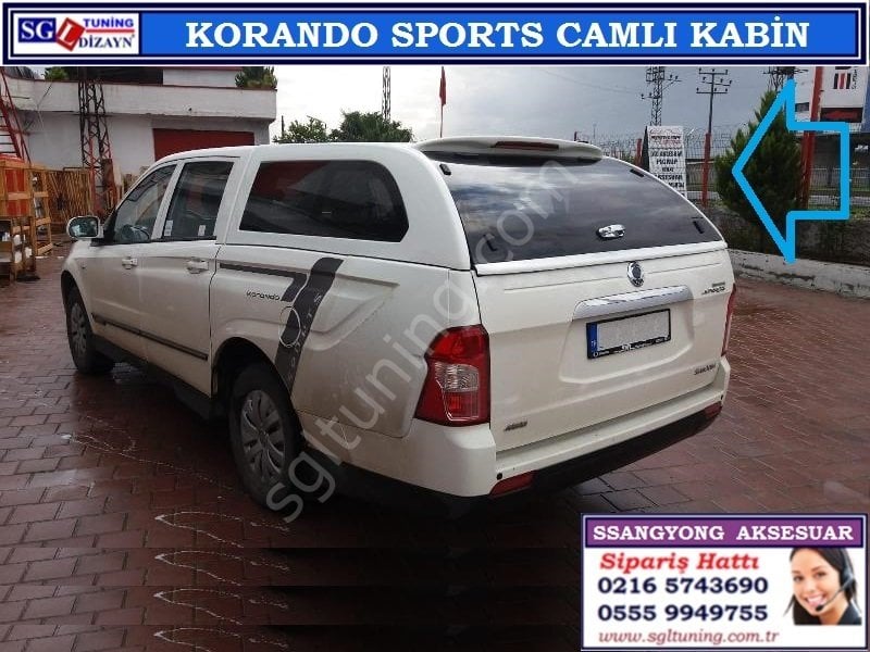 SGL13-1 KORANDO SPORTS UZUN ŞASE CAMLI KABİN BEYAZ KORANDO SPORTS AKSESUARLARI