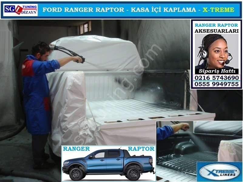 FORD RANGER RAPTOR KASA İÇİ KAPLAMA X-TREME LINERS RANGER RAPTOR AKSESUARLARI SGL TUNİNG
