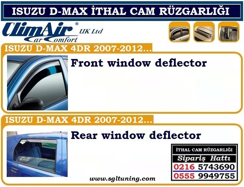 ISUZU D-MAX CAM RÜZGARLIĞI 2007-20012 D-MAX AKSESUARLAR