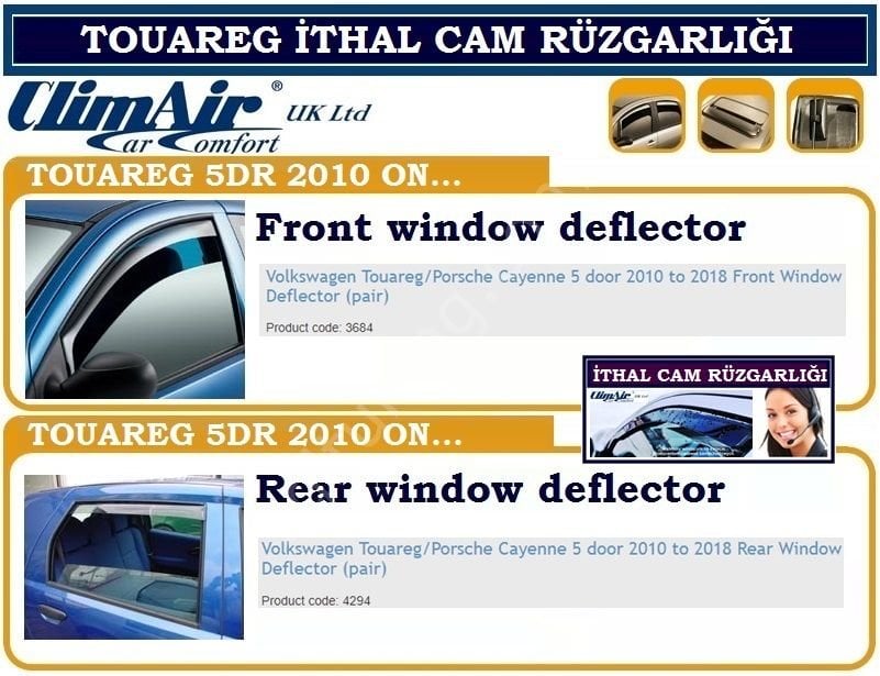 VOLKSWAGEN TOUAREG 2010-2018 4 Cam CLİMAİR CAM RÜZGARLIĞI