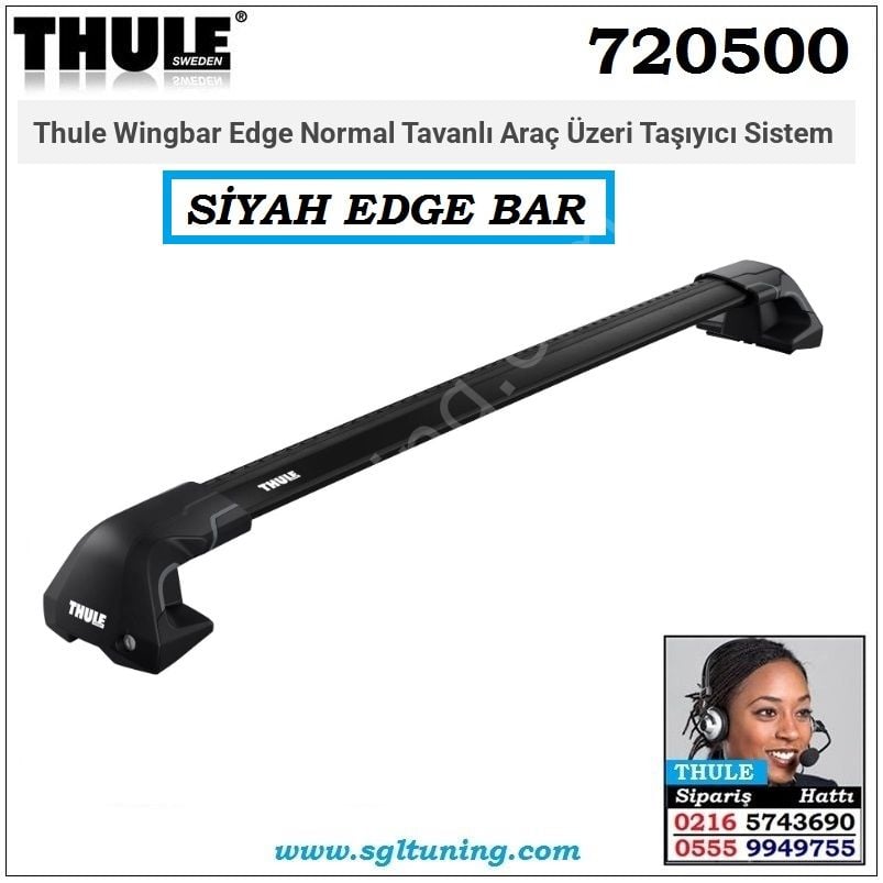 Thule Wingbar Edge Normal Tavanlı Araç Üzeri Taşıyıcı Sistem 7205 Siyah Bar