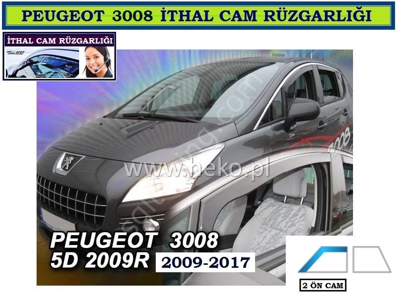 PEUGEOT 3008 5D 2009-2017 ÖZEL CAM RÜZGARLIĞI - 2 ÖN CAM HEKO