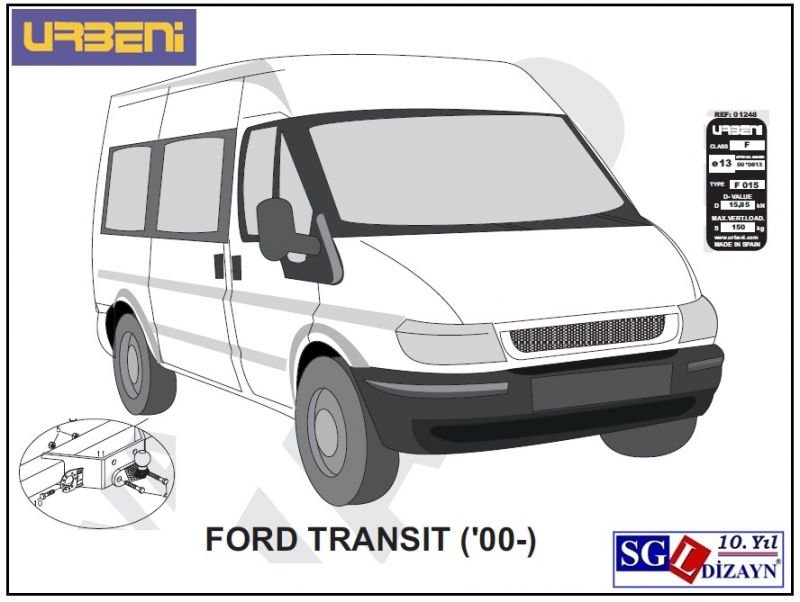 SGL-13312B FORD TRANSİT VAN ÇEKİ DEMİRİ 2000-.. FORD TRANSİT VAN AKSESUARLARI