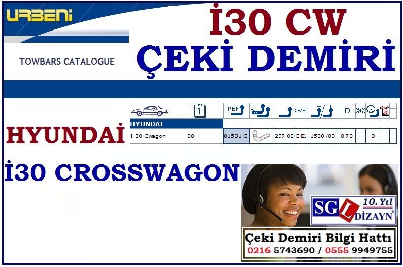 SGL-16306A HYUNDAİ İ30 CW ÇEKİ DEMİRİ 2008-.. HYUNDAİ İ30 CW AKSESUARLARI