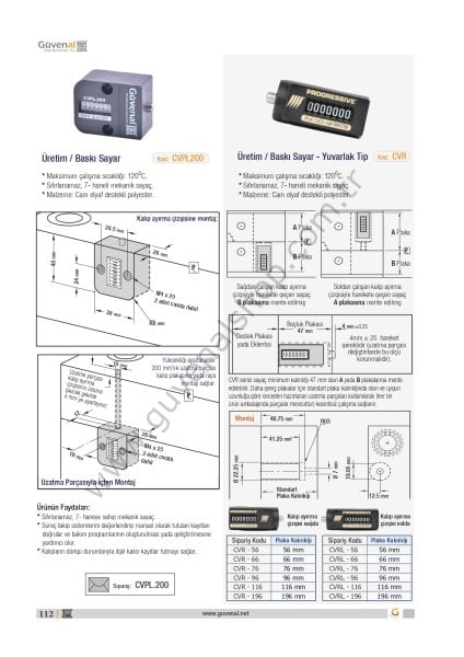 CVPL 200 Kalıp Baskı Sayar