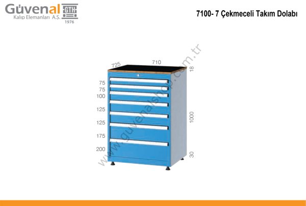 7100 - 7 Çekmeceli Takım Dolabı