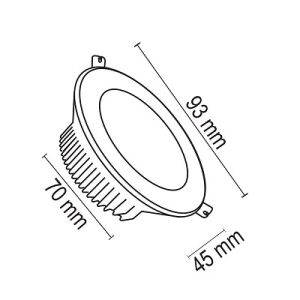 ARMATÜR FORLIFE LED DOWNLIGHT 5W BEYAZ GÖVDE 6500K BEYAZ FL-2067 (70-93)