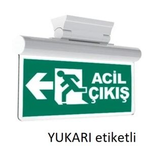 Arsel Exit Acil Çıkış Armatürü - 3 saat kitli - Yukarı yön etiketli