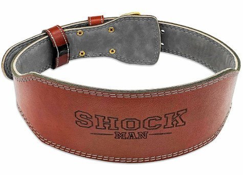 Gym Shock Pro Deri Ağırlık Kemeri Kahve XL