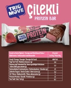 Trio Move Protein Bar Çilek Aromalı (9X50 GR)