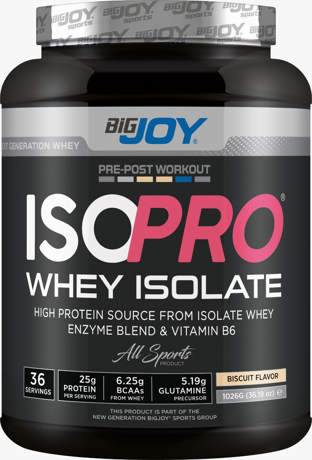 Bigjoy Sports Isopro Whey Isolate  1098g 36 Servis Çikolata Aromalı