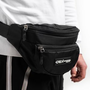 DEX Bel Çantası Ve Omuz Çantası 2 Bölmeli Unisex Su Geçirmez Siyah Renk