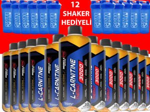 MuscleFix L-Carnitine Thermo 3000mg 1lt 12 Adet + 12 ADET SHAKER HEDİYELİ