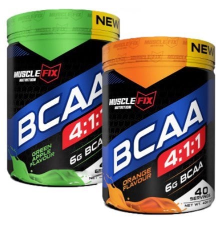 MuscleFix Bcaa 400gr Yeşil Elma + MuscleFix Bcaa 400gr Portakal Aromalı