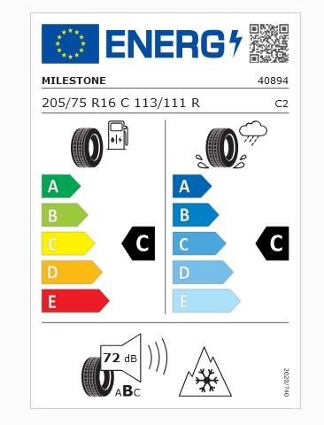 205/75R16 C TL 113/111R 10PR WINTIDE MILESTONE
