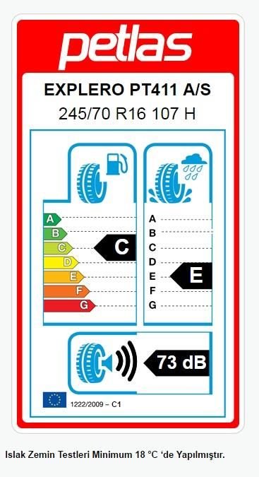 245/70R16 TL 107H EXPLERO A/S PT411 PETLAS